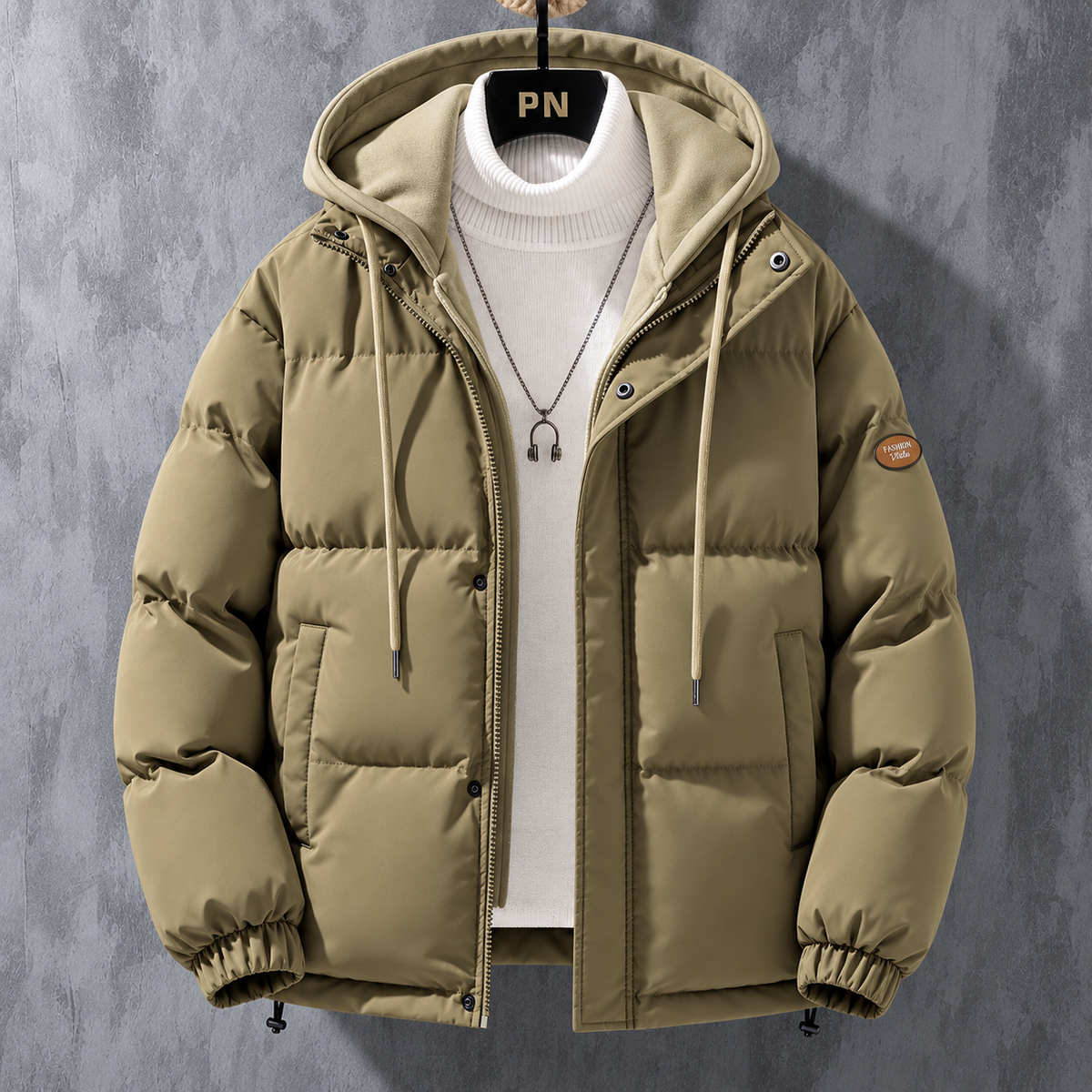 Chaqueta Acolchada con Capucha para Hombre – Windproof de Invierno