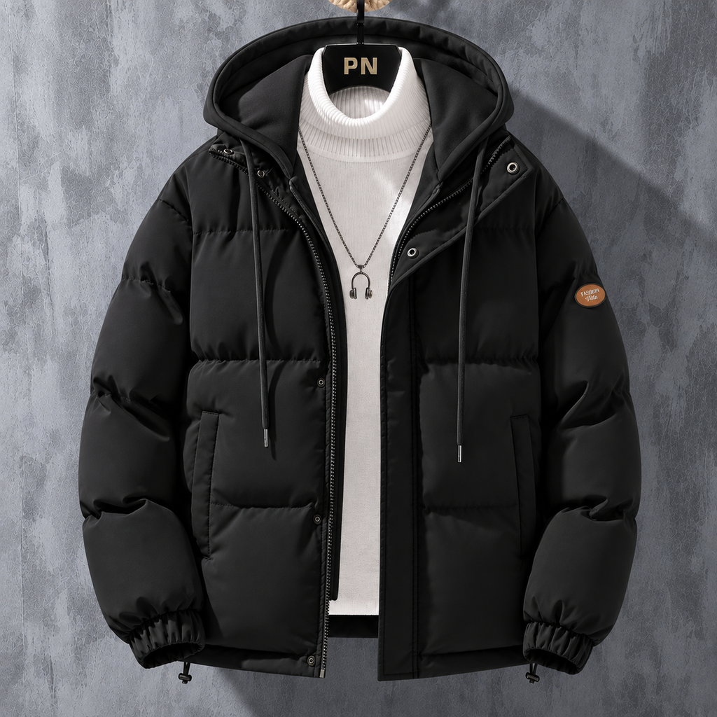 Chaqueta Acolchada con Capucha para Hombre – Windproof de Invierno